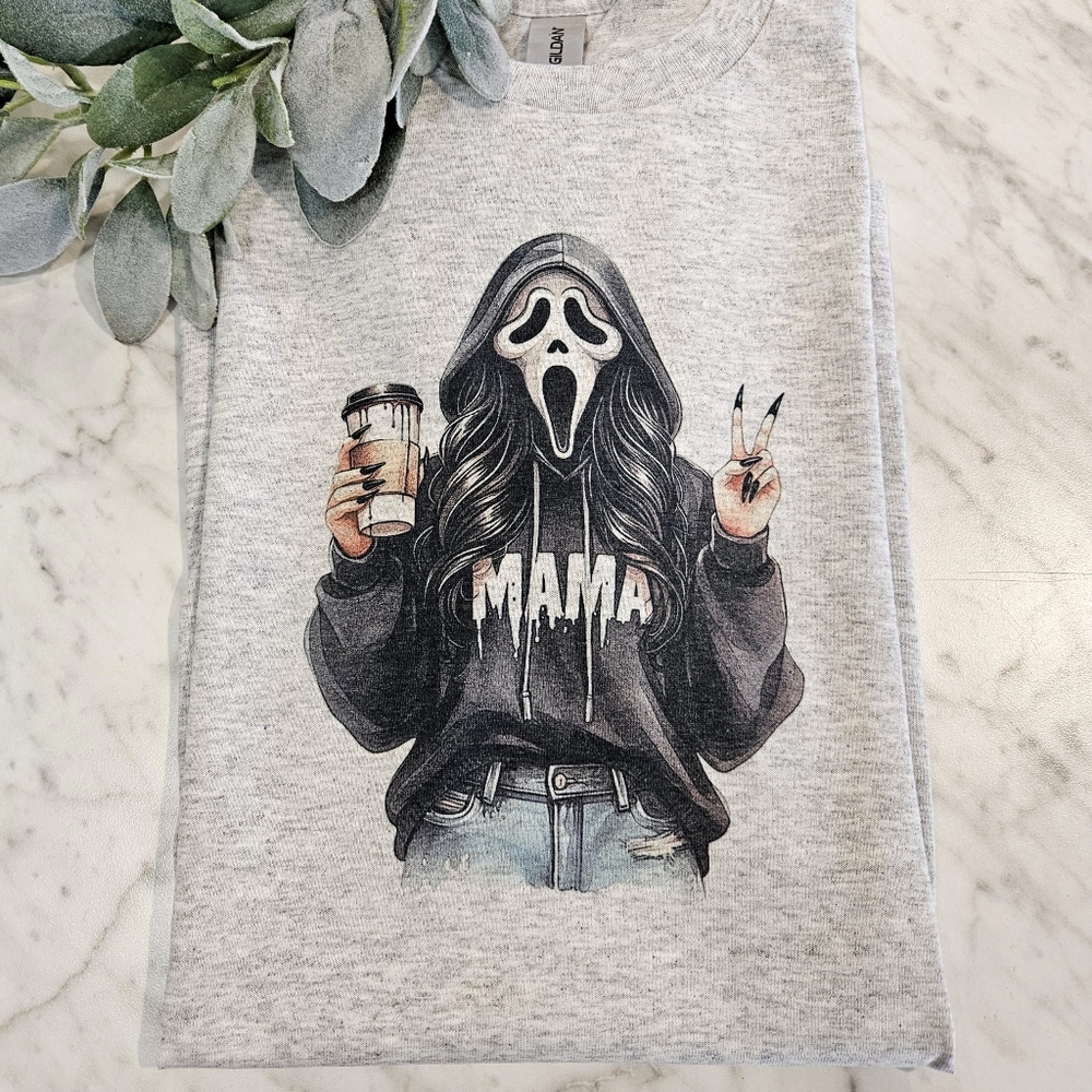 Halloween mama shirt ghost face cute popular scream ghost face mom